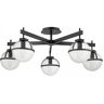 Elstead Lighting Hollis Deckenleuchte Semi-Flush 5-Light Schwarz Klarglas E14 IP44