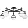 Elstead Lighting Hollis Deckenleuchte Semi-Flush 5-Light Schwarz Opalglas E14 IP44