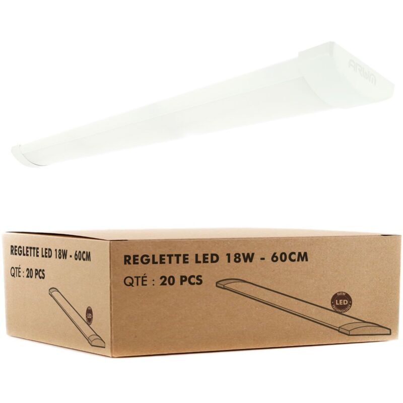 ARUM LIGHTING 20 extraflache LED-Lichtleisten line 16W IP40 1800Lm 60cm Température de Couleur: Blanc neutre 4000K