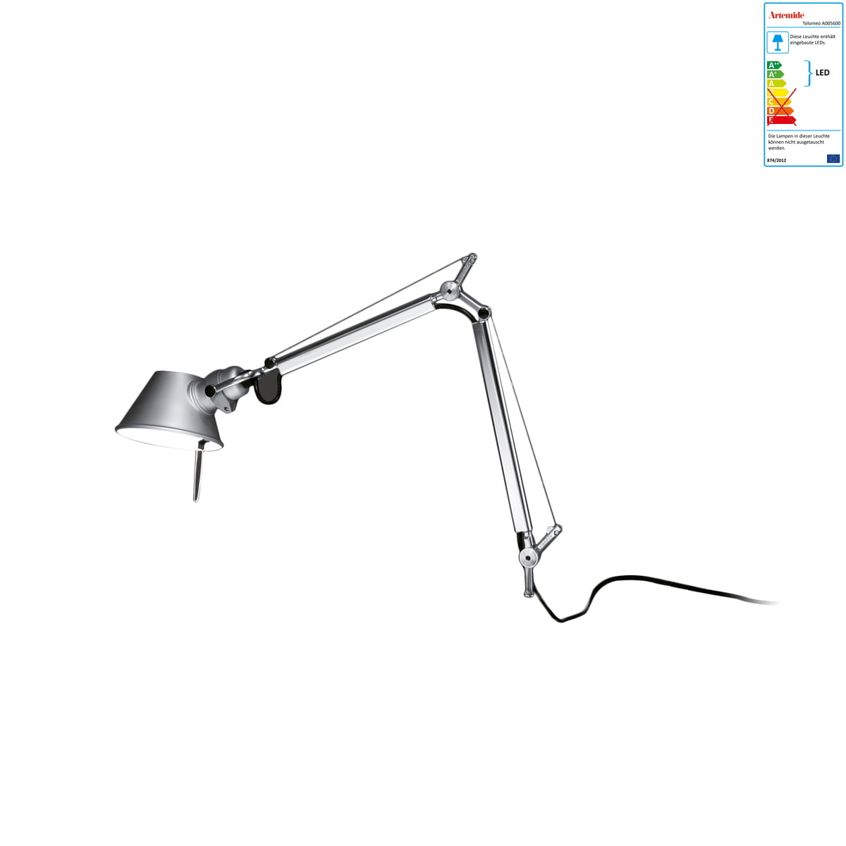 Artemide - Tolomeo Mini LED Tischleuchte (ohne Halterung), Aluminium