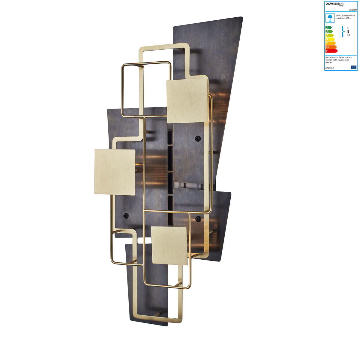 DCW - Map 2 LED Wandleuchte, Messing