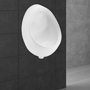 ECD-Germany ECD Germany Urinal Feed bagfra hvid, høj kvalitet keramisk pinkinkline, moderne design pissoir, 35x42x30 cm, rund, skylle kant lukket, flyder baglæns