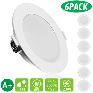 KingSo 6 stk AC230V 6W LED forsænket loftslys Ultratynde spotlights Downlights til badeværelse Stue Køkken