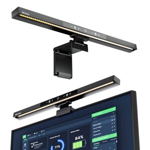 BlitzMax Skærmlysbjælke med fjernbetjening, USB-computerskærmlampe, justerbar farvetemperatur, trinløs dæmpning, skrivebordslampe uden blænding