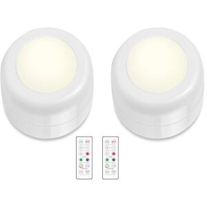 INF LED spotlights 1 stk med 1 fjernbetjening 2-pack