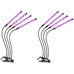 INF Plantelampe/plantebelysning med 4 fleksible LED-lysstofrør 2-pack