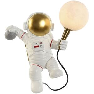 Væglampe Home ESPRIT Hvid Gylden Metal Harpiks Moderne Astronaut kvinde 26 x 21,6 x 33 cm