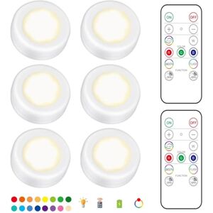 Otego 6st LED-spotlights  2 fjärrkontroller RGB Design - Flerfärgade