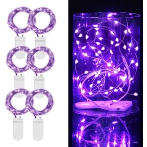 Megabilligt 6-Pack 1m Mini LED Light Loop Battery-Powered Purple