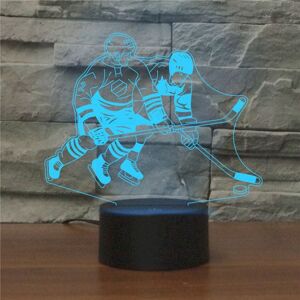 Shoppo Marte Playing Ice Hockey Shape 3D Colorful LED Vision Light Table Lamp, USB Touch Version