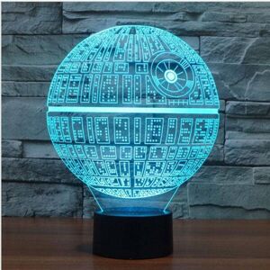 -PS Dekorativ Star Wars lampa med 3D-effekt och skiftande färg - Death Star