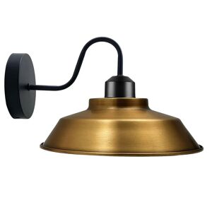 Ledsone Retro Industrielle Væglampe E27 Indendørs Lampe Metal Shell Skærm Gul Messing