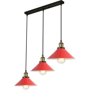 Ledsone Rød Sylvan 3-Light Kitchen Island Cone Pendant