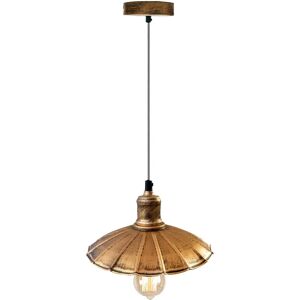 Ledsone Børstet Kobber Industrielt Design Køkkenlampe E27 Pendel Retro Pendel Lampearmatur