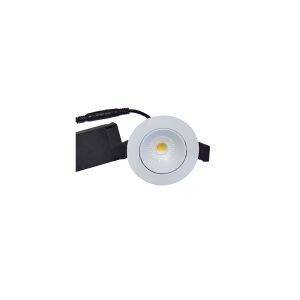 NORDTRONIC Velia Low Profile LED 5,5W 220-240V 3000K CRI>95 kipvinkel 30° IP44, Mat Hvid, Rund