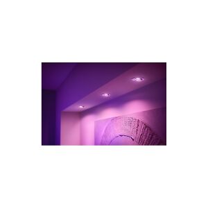 Philips Hue White and Color Ambiance Centura - Indlejret spotlys - LED-spot lyspære - GU10 - 5.7 W - klasse G - 16 millioner farver/varmt hvidt til koldt hvidt lys - 2000-6500 K - hvid (pakke med 3)