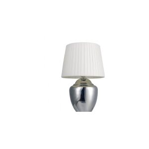 Lampa stołowa Platinet PLATINET TABLE LAMP LAMPA STOŁOWA SILVER BASE, WHITE SHADE, H35 [45690]