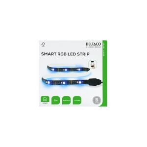 DELTACO SMART HOME - Lysrem - LED - 60 LEDs/m - RGB-lys - 2 m - sort