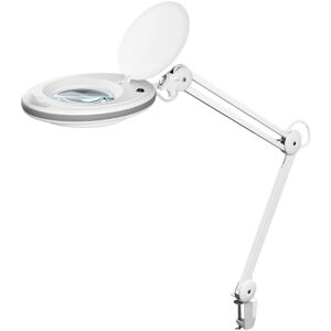 Goobay Led Forstørrelses Bordlampe Med Klemme - 8w - 650 Lumen - Hvid