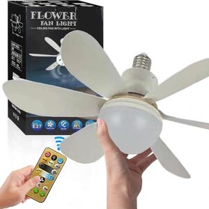 Socket Fan Loftsventilator med lys og fjernbetjening, Socket Fan Light med 3-hastigheds vindjustering, 20,5' loftsventilator med LED-lys, Sommerhusforbedring