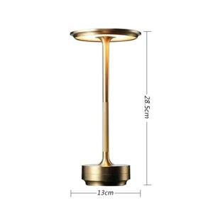 Trådløs Bordlampe Dæmpbar Vandtæt Metal USB Genopladelige Bordlamper -1 stk guld Helt aluminium