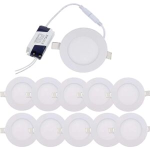 AUGRO Downlight LED Indbygget Loft 10stk 3W Varm Hvid 3000K