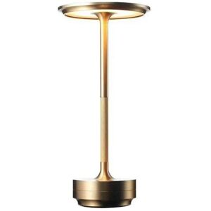 Trådløs bordlampe Dæmpbar vandtæt metal usb genopladelige bordlamper (, guld) LANGE