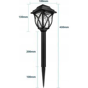 Sæt med 2, solcellelampeindsats, LED-lampe, have, sort