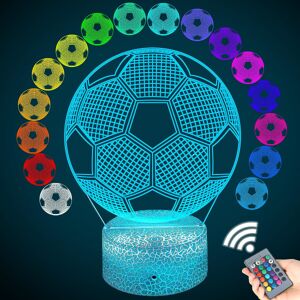 3D Football Night Light til børn, 3D Football Illusion Lampe, Fod