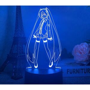 Wekity 3d Xiaoye Hatsune Miku Anime Series Usb Creative Gave Skrivebordslampe A1 Sort Touch Fjernbetjening 16 farver