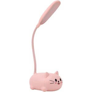 Kat Skrivbordslampa Tecknad Bordslampa Usb Opladningsbar Bordslampa Barn Nattlampa Pink  9*7*18CM