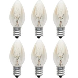 6 stykker pære E12 glødelampe 220v 10w C7 spids boble E12 lille skrue salt lampe, natlampe med pære til salt lampe, glødelampe Tu