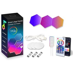 Rgb Bluetooth Led Hexagon Light Indendørs Væglampe App Fjernbetjening Natlys Computer Legeværelse Soveværelse Sengebordsdekoration (3 Pack)