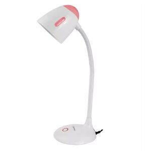 Northix Esperanza - Bordlampe med fleksibel arm - Hvid/Pink Red