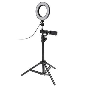 Northix Selfie lampe / Ring light (17 cm) og stativ Black