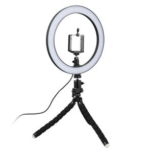 Northix Selfie-lampe/Ring light (26 cm) og justerbart stativ Multicolor