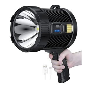 Genopladelig Spotlight, 100000 Lumens Led Spot Lights Håndholdt lommelygte Super Outdoor Solar Spotli