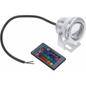 RGB Led undervandslys med fjernbetjening, 10W 12V IP65 Led L