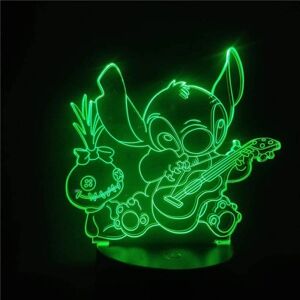 Lampe Illusion 3D LED-slør Lilo Stich er animeret til en