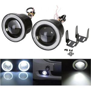 2 stk Biltågelygter Angel Eyes Halo Rund Ring LED Forlygte