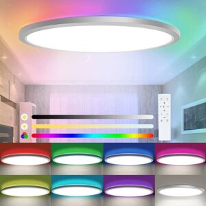 24W Dæmpbar LED-loftslampe med fjernbetjening, 7 farver Chang