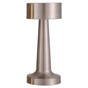 Megabilligt Retro genopladelig bordlampe med metaldæmper sølv sølv