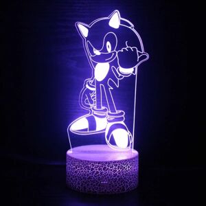 3d natlampe Sonic boy Sonic farverigt touch led bord Crack Base: Touch + Controller-Perfet Crack Base: Touch + Controller ZB-2624