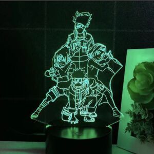 HEET 3D-natlys Naruto Team Uzumaki Naruto LED-natlampe