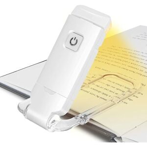 Hvid USB Clip Foldebog Lys Bærbart læselys Genopladeligt LED læselys