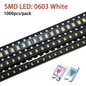 1000 stk SMD LED lysemitterende diode HVID 1000PCS-0603 white 1000pcs-0603-1000pcs-0603