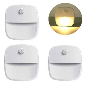 1/3 Stk Bevægelsessensor Lys LED Nat Lys VARM LYS X3 VARM Warm light x3