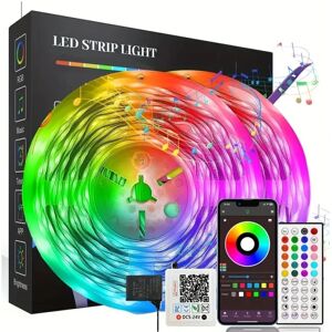 YIXI Led-lys Bluetooth Rgb-lys Led-tapelys med 44-taster fjernbetjening Musiksynkronisering Farveskiftende Led Mood Strip 10m