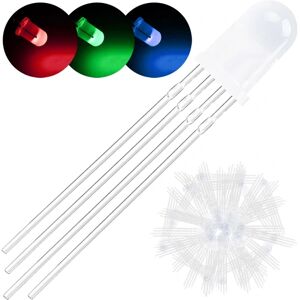 100 pakke 5 mm LED lysemitterende diode fælles anode DC 3V 20mA RGB trefarvet (rød/grøn/blå)