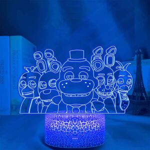 WEIWZI FNAF LED-natlys Anime Five Nights at Freddy's Bedroom Lamp Decor Fødselsdagsgave Five Nights at Freddy's 7 Colors Acryl Light for Nursery Decor